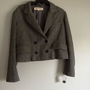FREE PEOPLE BLAZER, black & white, NWT